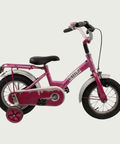 12.119, BikeFlip, 12 inch roze kinderfiets, terugtraprem, handrem, geen versnellingen, kabelslot, optionele zijwieltjes,fiets
