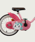14.30 - BikeFlip, 14 inch fiets, unicorn design, handremmen, geen versnellingen, kabelslot, roze kinderfiets