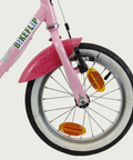 14.30 - BikeFlip, 14 inch fiets, unicorn design, handremmen, geen versnellingen, kabelslot, roze kinderfiets