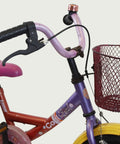 12.129 - BikeFlip, 12 inch kinderfiets, Loekie fiets, kleurrijke kinderfiets, mandje voorop, zijwieltjes, terugtraprem