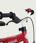 12.130 - BikeFlip, 12 inch kinderfiets, Rocky fiets, rode kinderfiets, terugtraprem, handrem, zijwieltjes, kabelslot