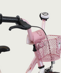 14.32 - BikeFlip , 14 inch fiets, mandje voorop, terugtraprem en handrem, geen versnellingen, kabelslot, roze kinderfiets
