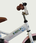 12.149 - BikeFlip, 12 inch kinderfiets, Popal fiets, roze kinderfiets, fijn zadel, terugtraprem, geen achterbakje, kabelslot
