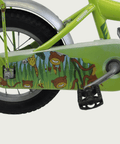 12.28 - BikeFlip, groen, jungle thema, lengte kind: 85-100 cm, terugtraprem, geen versnellingen, kabelslot, geen verlichting