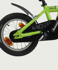 14.6 - BikeFlip, 14 inch fiets, opvallende groene fiets, terugtraprem en handrem, geen versnellingen, kabelslot, verlichting