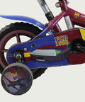 12.55 - BikeFlip, kinderfiets, 12 inch, bruin, blauw, FC Barcelona thema fiets, terugtraprem, handrem, kabelslot, sportief