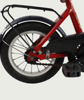 12.101 - BikeFlip. Dynamische kinderfiets, 12 inch fiets, terugtraprem en handrem, zijwieltjes, rode fiets, kabelslot