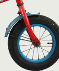 12.23 - BikeFlip, 12 inch, lengte kind: 85-100 cm, terugtraprem, geen versnellingen, kabelslot, rood, Loekie, handrem, fiets