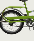 16.1 - BikeFlip, 16 inch kinderfiets, groene kinderfiets, terugtraprem, geen versnellingen, kabelslot, verlichting