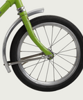 16.1 - BikeFlip, 16 inch kinderfiets, groene kinderfiets, terugtraprem, geen versnellingen, kabelslot, verlichting