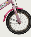 14.4 - BikeFlip, 14 inch fiets, roze fiets, terugtraprem en handrem, geen versnellingen, kabelslot, verlichting