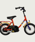 12.109. BikeFlip, 12 inch fiets voor kinderen, kleurrijke kinderfiets, oranje blauwe gele fiets, terugtraprem, 85-100 cm kind