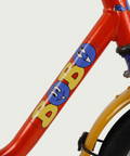 12.109. BikeFlip, 12 inch fiets voor kinderen, kleurrijke kinderfiets, oranje blauwe gele fiets, terugtraprem, 85-100 cm kind