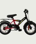 12.114 - BikeFlip, rode 12 inch kinderfiets, terugtraprem, handrem, geen versnellingen, kabelslot, voor kinderen 85-100 cm