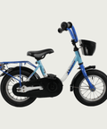 12.32 - BikeFlip, 12 inch, kinderfiets, blauw, terugtraprem, geen versnellingen, kabelslot, zijwieltjes, kinderen, 85-100 cm
