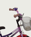 12.164 - BikeFlip, 12 inch kinderfiets, veelkleurig, paars, terugtraprem, handrem, kabelslot, zijwieltjes, mandje