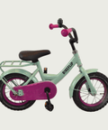 12.162 - BikeFlip, Poedercoat Premium, 12 inch fiets, kinderen 3-4 jaar, groene fiets, terugtraprem, kabelslot
