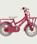 12.146 - BikeFlip, 12 inch kinderfiets, roze kinderfiets, kinderfiets met voorrekje, zijwieltjes, terugtraprem, handrem