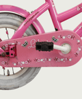 12.95 - BikeFlip, 12 inch kinderfiets, roze fiets, terugtraprem, handrem, geen versnellingen, kabelslot, stoer, avontuurlijk