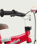 12.135 - BikeFlip, 12 inch kinderfiets, rode kinderfiets, racemonster fiets, vlammetjes fiets, zijwieltjes, terugtraprem