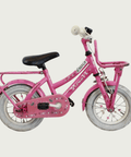 12.95 - BikeFlip, 12 inch kinderfiets, roze fiets, terugtraprem, handrem, geen versnellingen, kabelslot, stoer, avontuurlijk