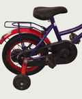 12.164 - BikeFlip, 12 inch kinderfiets, veelkleurig, paars, terugtraprem, handrem, kabelslot, zijwieltjes, mandje